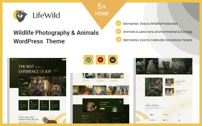 Vahşi Yaşam Fotoğrafçılığı ve Hayvanlar WordPress Teması