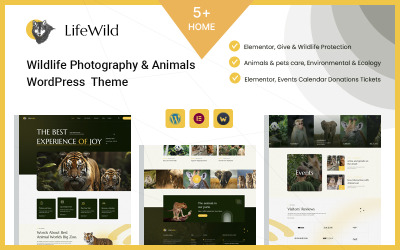 WordPress-thema voor natuurfotografie en dieren