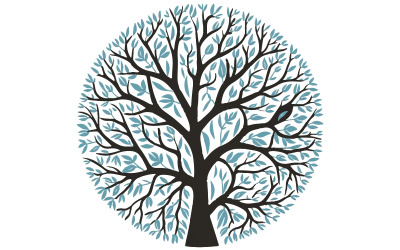 Силуэт-дерево-векторное изображение на белом фоне