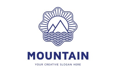 Line Mountain Logo Design Template