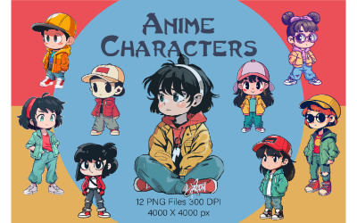 Personaggi dell&amp;#39;anime. Etichetta.