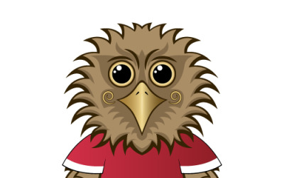 Bébé aigle dans le t-shirt rouge-blanc pour le jour de l&amp;#39;indépendance de la République d&amp;#39;Indonésie le 17 août