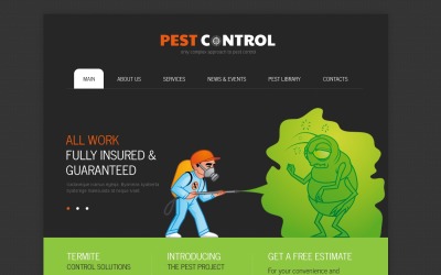 Modello di sito Web reattivo per il controllo dei parassiti