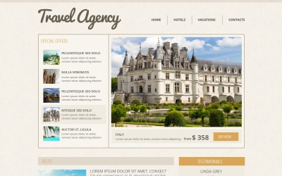 Responsieve websitesjabloon voor reisbureaus