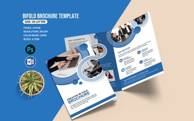 Creative Business Bifold brožura šablona. Word a Photoshop