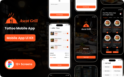 Modèle Figma d&amp;#39;application mobile de commande de table Ascot Grill