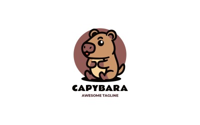 Capybara Mascot Cartoon Logo