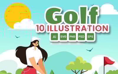 10 Golf Sport Illustration