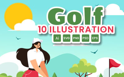 10 Golf Sport illusztráció
