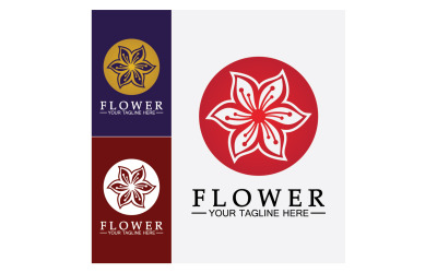Modello logo icona colorata bellezza fiore versione 40