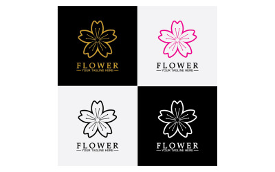 Plantilla de logotipo de icono colorido de belleza de flores versión 21