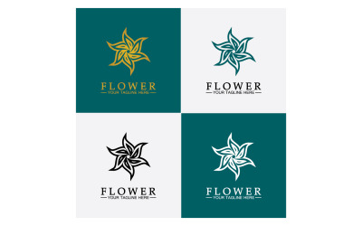Plantilla de logotipo de icono colorido de belleza de flores versión 23