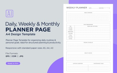 Generieke weekplanner Planningspagina&amp;#39;s Planner-sjabloon 92 .