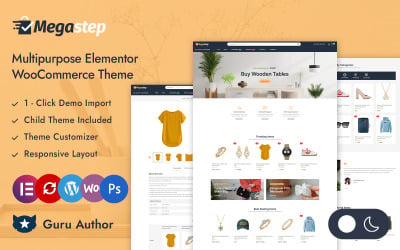 Megastep - Tema responsivo Elementor WooCommerce multiuso