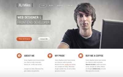 "Designer Portfolio WordPress Theme" Responsive WordPress thema №43885