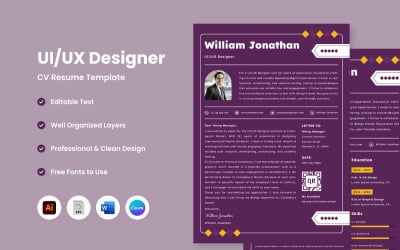 Creative CV Resume UI UX Designer V10