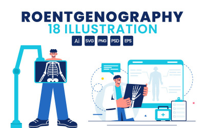 18 Illustrazione vettoriale della roentgenografia
