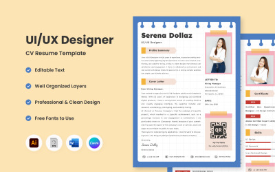 Kreatywne CV CV Projektant UX UI V3