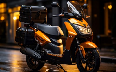 Yellow Delivery bike Scooter 4