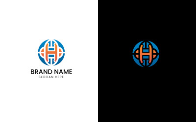 Logotipo da empresa letra H global-08-256