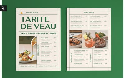 Menu minimale di fusione asiatica