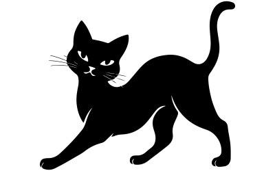 kattensilhouet vector voor t-shirt met witte achtergrond