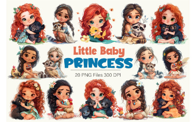 Dessin animé bébé princesse. Autocollant de T-shirt.