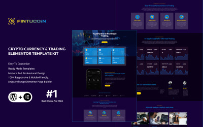 Fintucoin - Crypto Currency &amp;amp; Trading Elementor Template Kit