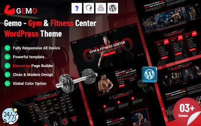 Gemo – Edzőterem és fitneszközpont WordPress téma