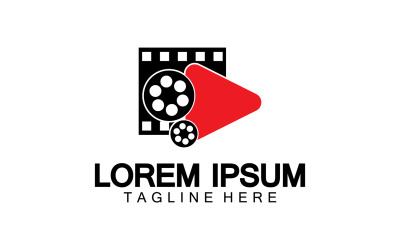 Odtwarzacz filmowy ikona logo wektora szablonu wersja v15