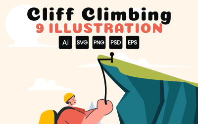 9 Illustrazione di arrampicata sulla scogliera