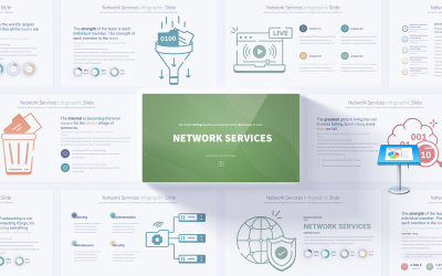 Diapositives infographiques sur les services de réseautage professionnel