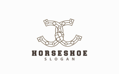 Logo Horseshoe Horse Vector Vintage ElegantV11
