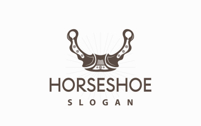 Logo Horseshoe Horse Vector Vintage ElegantV6