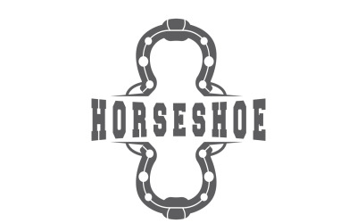 Logotipo de herradura Caballo Vector Vintage ElegantV13