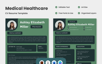 Mettez en valeur votre expertise médicale avec CV Resume Medical Healthcare V1