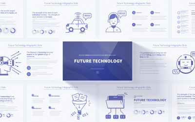 Modelo de PowerPoint Infográfico de Tecnologia Futura Inovadora