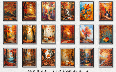 Paquete de pósteres de arte mural de otoño