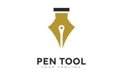 Pen logo tool gradient colorful style vector V7