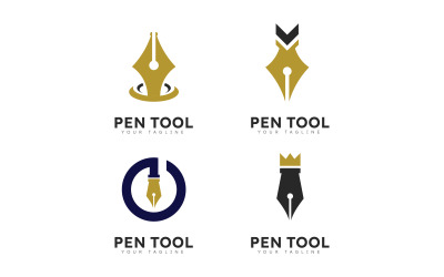 Pen logo tool gradiënt kleurrijke stijl vector V14