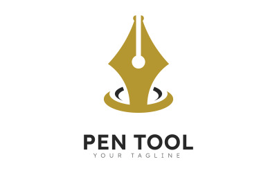 Penna logo strumento sfumatura stile colorato vettore V0