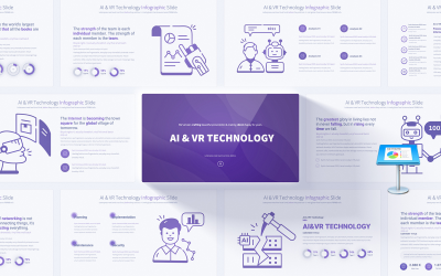 Шаблон інфографіки Keynote Dynamic AI &amp;amp; VR Technology