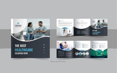Brochure à trois volets carrée sur les soins de santé, brochure médicale ou brochure à trois volets sur les services d&amp;#39;une clinique médicale