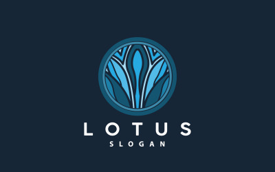 Lotus Logo Çiçek Bitki Vektör TasarımV9