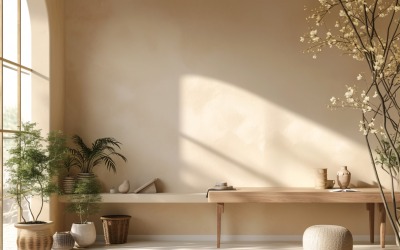 Scandinavian Interior Home Office with Plants &amp;amp; Vases 12