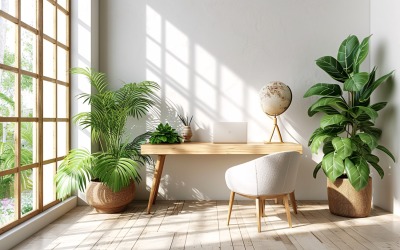Home room office with chair &amp;amp; Plant vases 159