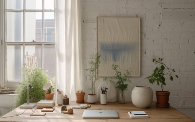 Home room office with chair &amp;amp; Plant vases 161