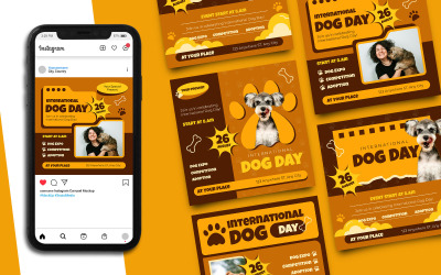 Modèle de publication Instagram pour la Journée internationale du chien