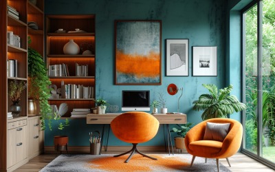 Scandinavian Interior Home Office with Plants &amp;amp; Vases 107