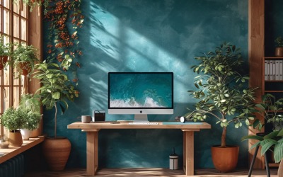 Scandinavian Interior Home Office with Plants &amp;amp; Vases 124